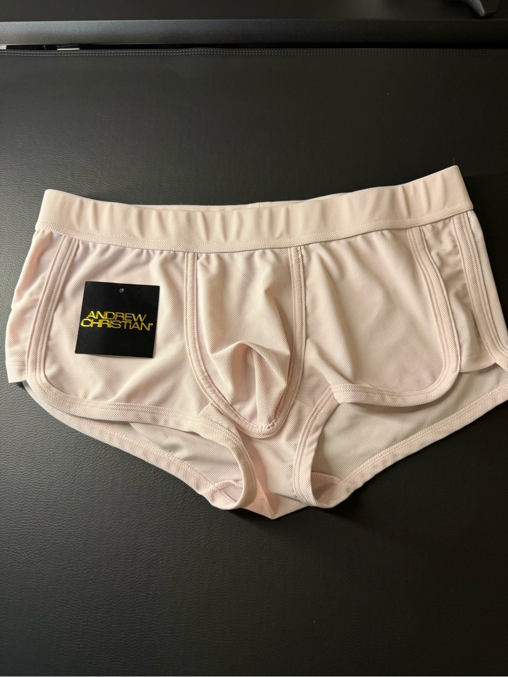 Andrew Christian Moisture Wicking Athletic Trunks
Large Light Pink
